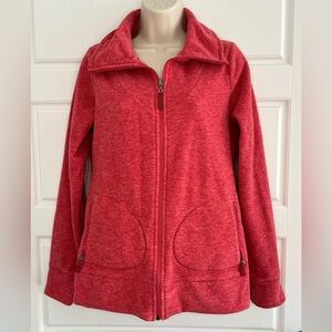 Lole Fleece Full Zip Long Sleeve Mock Neck Zipper Pocket Jacket Salmon L Sporty